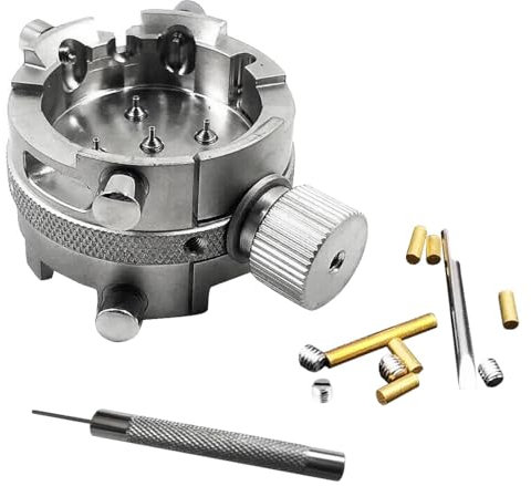 Wouueso Uhrwerkhalter Silber für ETA 7750 7751 7753 / SW500 13 1/4 Einstellschrauben Uhrenreparaturwerkzeug 0,8 mm Locher
