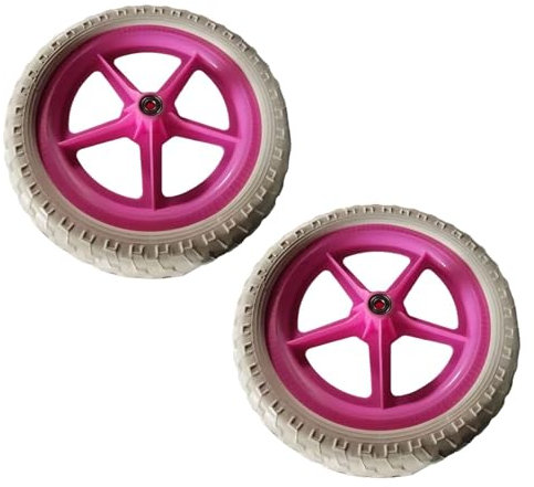 kowaku 1 Paar Laufrad-Ersatzräder, Stützräder, 11 Zoll, Geburtstagsgeschenk, Spielzeug, rutschfest, zum Reparieren, Nicht aufblasbar, Rosa