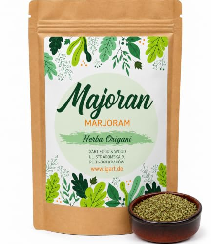 IGART FOOD&WOOD Torkad mejram 250g, aromatisk bladkrydda, 100% naturlig, perfekt för soppor, grytor och kötträtter, Origanum majorana