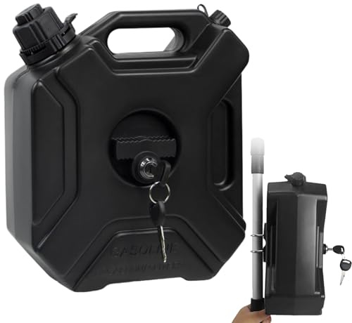 Kixolazr Car Oil Tanks,1.3 Gallon Anti-Static Oil Caddy Storage Tank | Jug with Lock for Motorcycle Boat Lawn Mowers SUV Workshops Trips Camping Water Gardening Power Yard Work Farm