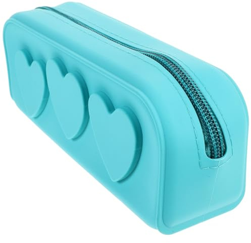 MAJORMENCH Travel Makeup Brush Holder Silicone Pouch Blue Makeup Brush Bag for Travel and Daily Use