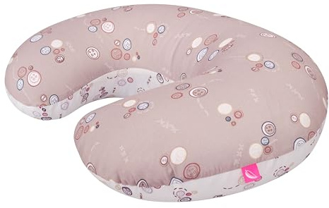 Mother hood Stillkissen ergonomisch, Öko-Tex Standard 100, rosa Knöpfe