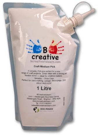 Multi Surface PVA Glue – Extra Strong Craft Adhesive – Clear Drying – 5L Eco Refill Pouch (65% Less Plastic)