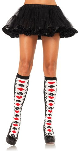 Leg Avenue Socken Karten Acryl Schwarz/Rot/Weiß Einheitsgröße