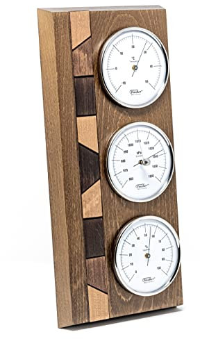 Fischer Stazione Meteo, Legno, Rovere Rustico Colorate, 30 x 15.5 x 34 cm