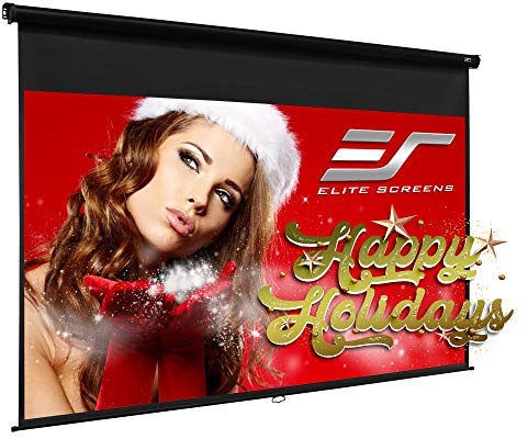 Elite Screens Manual B, 135-INCH Manual Pull Down Projector Screen 16:9 Diag 4K 8K 3D Ultra HDR HD Ready Home Theater Movie Office Presentation Projection Screen, M135H