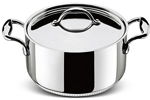 Lagostina Accademia Lagofusion Casseruola Fonda con 2 Maniglie e Coperchio, Acciaio Inossidabile, Argento, 26 cm
