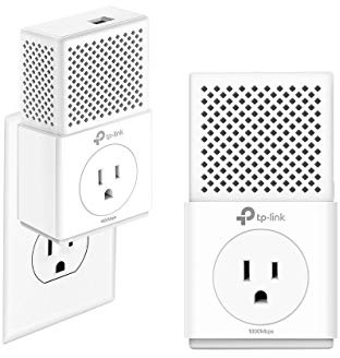TP-Link AV1000 1-Port Gigabit Powerline Adapter, Power Outlet Pass-Through, bis zu 1000Mbps (TL-PA7010P KIT (EU))