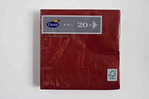 Duni Servietten 3lagig Tissue Uni bordeaux, 33 x 33 cm, 20 Stück