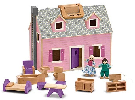 Melissa & Doug | Maison De Poupée en Bois Pliable et Portable | Jeux de rôle | 3+