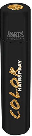 PARTY DISCOUNT Haarspray mit Glitter gold, 100 ml