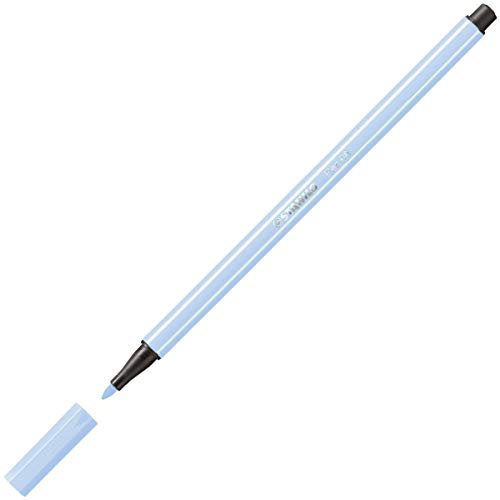 Stabilo Pen 68 Felt-Tip Pens with Medium Bullet Tips 1 mm Pack of 12 Light Cobalt Blueaa
