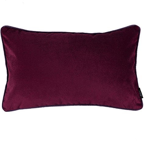 McAlister Textiles Matter Samt | Kissenbezug für Sofakissen in Weinrot | 50 x 30cm | erhältlich in 25 Farben | griffester Samt edel paspeliert | Kissenhülle für Samtkissen