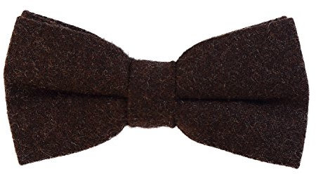 DonDon Herren Fliege 12 x 6 cm Baumwolle gebunden und längenverstellbar dunkelbraun