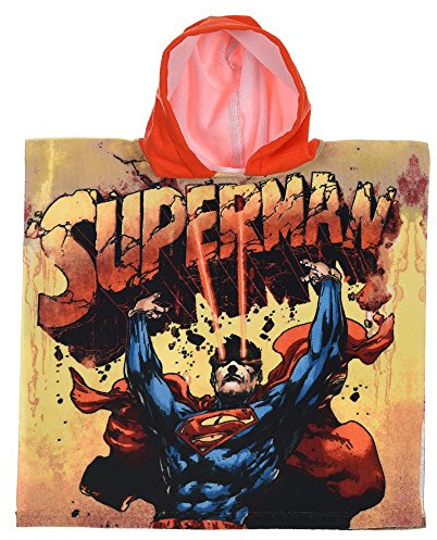 Serviette de bain poncho piscine d'eau de mer sauna Superman 50x100 100% polyester.