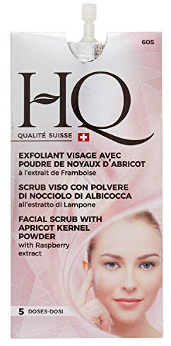 HQ SCRUB VISO CON POLVERE DI NOCCIOLO DI ALBICOCCA ALL' ESTRATTO DI LAMPONE 5 DOSI 15 ML