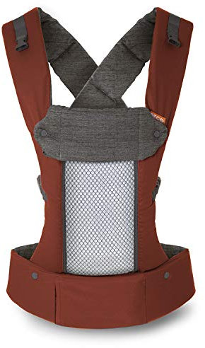 Beco 8 Babytrage Neugeborene ab Geburt bis Kleinkind - Hybrid Baby Trage mit verstellbarem Sitz - Babytrage ab Geburt - Ergonomischer Baby Tragegurt & Baby Carrier - 3-20 kg (Rost)
