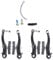 Keenso Bike V Brakes Set, 1 Pair / 2 Pairs Aluminum Alloy Mountain Bike Front Brake Bike V Brake Set Cycling V Brake Front & Rear Brake Parts Blackv brake set
