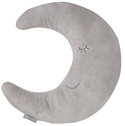 roba Nackenkissen in Mond Form - roba Style - Weiches Deko Kissen für Baby & Kinderzimmer - Kuschelkissen für Mädchen & Jungen - Grau