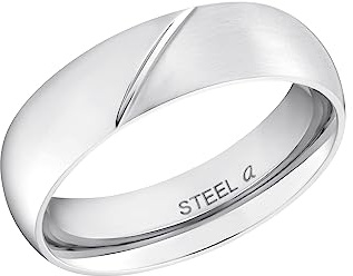 Amor Ring Edelstahl Unisex Damen Herren Ringe, Silber, Kommt in Schmuck Geschenk Box, 9763245