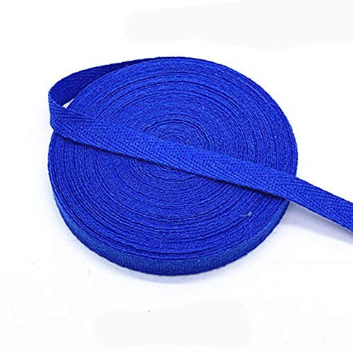 Egurs Bunt Gurtband aus Baumwolle 45m x 10mm Weich Gewebt Twill-Band Baumwollband Baumwollkordel Schrägband Köperband Twillband Fischgräten-Bänder zum Nähen Dekoband Nähenband Königsblau