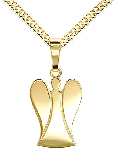 JEVELION 585 Gold Schutz-Engel-Anhänger 14 Karat / 14K-Anhänger für Damen Kettenanhänger und Zertifikat Mit Kette 70 cm