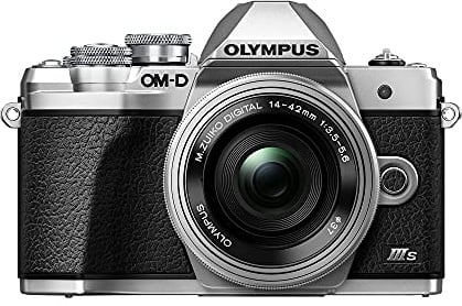 Olympus OM-D E-M10 Mark III S Systemkamera-Set, 16-MP-Sensor, 5-Achsen-Bildstabilisation, HD LCD-Bildschirm, 4K, Wi-Fi, elektronischer Sucher, Silber, inkl. M.Zuiko Digital ED 14-42mm EZ, Silber