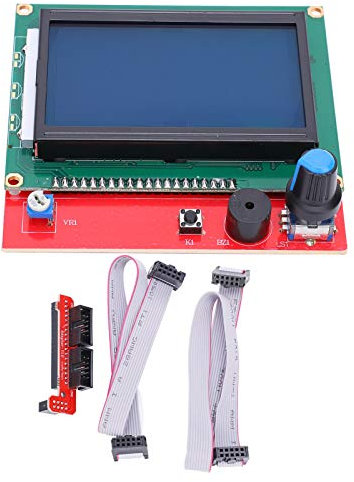 12864 LCD-Steuermodul-Panel, Display-Motherboard, 3D-Drucker-Smart-Display-Modul-Controller mit 2 Stück Leitungen,Intelligentes Steuersystem bezogen