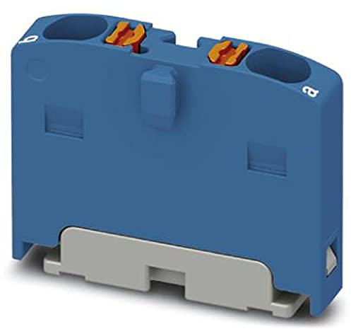 PHOENIX CONTACT PTFIX 2X1.5 BU Verteilerblock, Grundklemme, 450V Nennspannung, 17.5A Nennstrom, 2 Anzahl der Anschlüsse, 0.14mm²-2.5mm² Querschnitt, 26-14 AWG, Direktmontage mit Flansch, 50 Stück