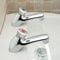 Omni Chrome Hot and Cold Twin Brass Modern Bathroom Non Concussive Basin Taps