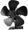 Applyvt Kaminventilator Ofenventilator Lüfter Ohne Strom - 5 Blätter, Powered Ofen Fan Für Holzofen, Kamin, Holzofen Werkstattofen Pelletofen (Schwarz)