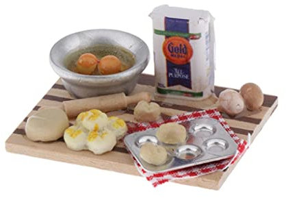 1:12 Puppenhaus Küche Bäckerei Lebensmittel Eier Milchbrot Zubehör