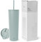 Simple Modern Thermobecher mit Strohhalm und Deckel | Trinkbecher mit Henkel Wiederverwendbare Edelstahl | Geschenke für Frauen und Männer | Classic | 830ml | Sea Glass Sage