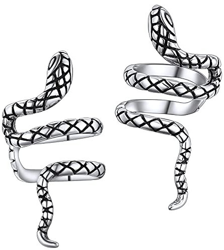 Suplight Ohrringe Schlange Silber 925 Ohrclips Damen ohne Ohrlöcher Frauen Ear Cuff Ohrmanschette Helix Piercing Ohrklemme Schlangen Accessoires Ohrschmuck ohne Stecker