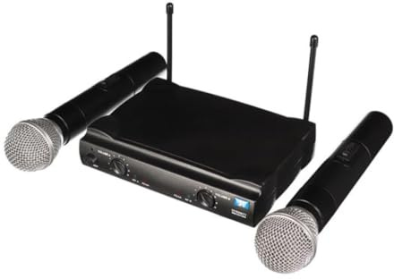 HQ-Power UHF -Mikrofon, drahtlos, 2 Kanäle, 2 Mikrofone, 863,05 MHz + 854,00 MHz
