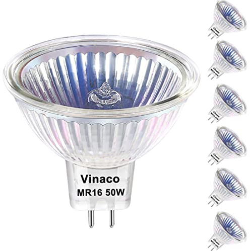 Vinaco MR16 Halogen Bulb 50W 12V GU5.3 Base 2800K for Track Lights