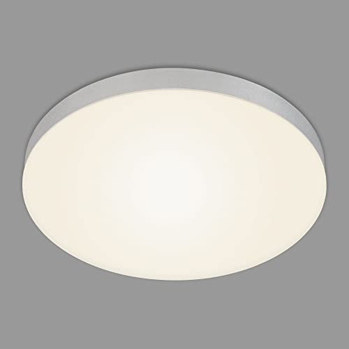 BRILONER - LED Deckenlampe rahmenlos, warmweiße Lichtfarbe, 24,5 Watt, 2400 Lumen, LED Lampe, Deckenleuchte, Wohnzimmerlampe, Schlafzimmerlampe, Küchenlampe, 38,7x3,6 cm, Silberfarbig