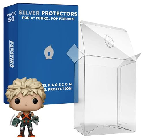 Fanatiko 12er-, 25er- & 50er- Pack Silver Schutzhüllen für Funko Pop 4 - 0,4 mm Schutzhülle - Bewahre Deine Sammlung in perfektem Zustand mit deinem Funko Protector - Pop Case mit Kratzschutzfolie.