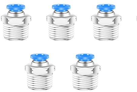 6 mm auf 1/2 Zoll NPT Außengewinde Push to Connect Fittings, CEKER 1/2 Quick Connect Luftverschraubungen Pneumatischer Anschluss Luftschlauch Armaturen 3D-Drucker Zubehör 5 Packungen