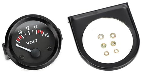 Voltímetro para Automóvil, Voltímetro Universal para Automóvil 12V 52 Mm Medidor de Voltaje Redondo 8-16V BX100007 para la Mayoría de los Automóviles de 12V