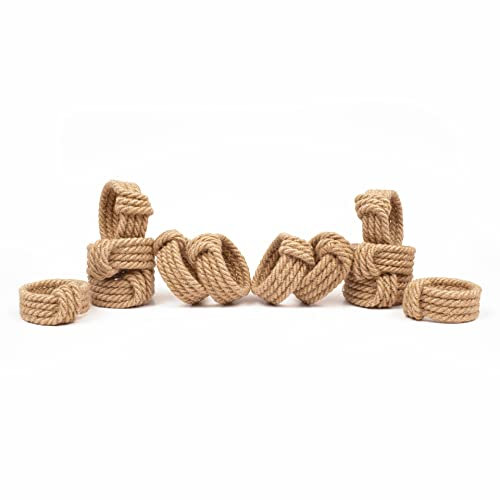 RIANGI Designs Jute Serviettenring,12er Set,Serviette Dekorativer Serviettenring für Weihnachten, Empfang, Erntedankfest, Hochzeit,Eine schöne Betonung, um Ihren Esstisch mit Stil zu dekorieren,Natur