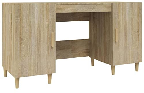 vidaXL Desk Sonoma Oak 140x50x75 cm Engineered Wood