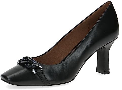 CAPRICE Damen Pumps aus Leder mit Stilettoabsatz, Schwarz (Black Nappa), 39 EU