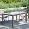 Tidyard Table de Jardin en Résine Tressée Table d’extérieur Table de Patio Verre trempé et résine tressée Marron 150x90x75 cm