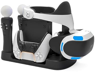 ZahoTse PS5 Move Game Handle Base cargador multifunción VR gafas host almacenamiento accesorios negro HBP-265