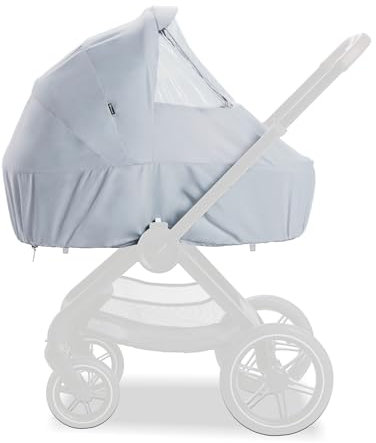 hauck Regenschutz für Kinderwagen und Babyschale Walk N Care – Universal-Regenschutz für Kinderwagen mit Fenster, verstellbar und faltbar, Grau