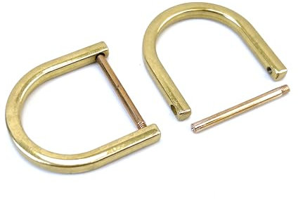 VersaKits 4 Stück robuste D-Ringe zum Einschrauben 2,5 cm vergoldetes Gold U Form Ersatz D-Ring für Geldbörse Schlüsselanhänger Hundehalsband