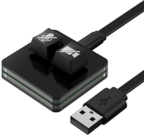Linkidea USB-Zoom-Meeting-Stummschalttaste für Windows, Video starten/stoppen, Mikrofon-Audio stummschalten/Stummschaltung aufheben, kompatibel mit Zoom-App-Plug-and-Play-Tastatur