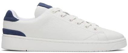 TOMS Men's TRVL LITE 2.0 Low Sneaker, Bright White/Cadet Blue Leather, 6.5 UK
