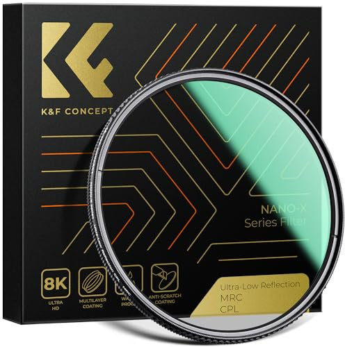K&F Concept Nano-X Serie Ultra-niedrige Reflexion Polfilter 52mm CPL Filter Polarisationsfilter MRC mit 28x vergütet